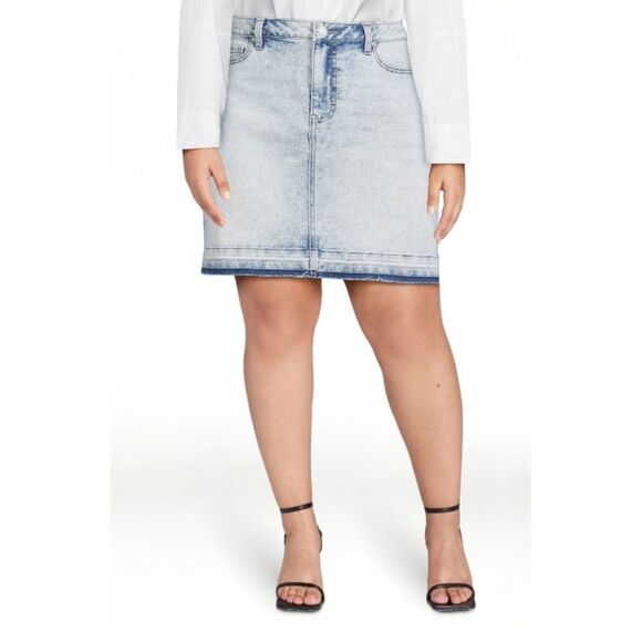 Women’s Denim Acid Washed Comfy Released Hem Mini Shirt Size 16 - Picture 1 of 11